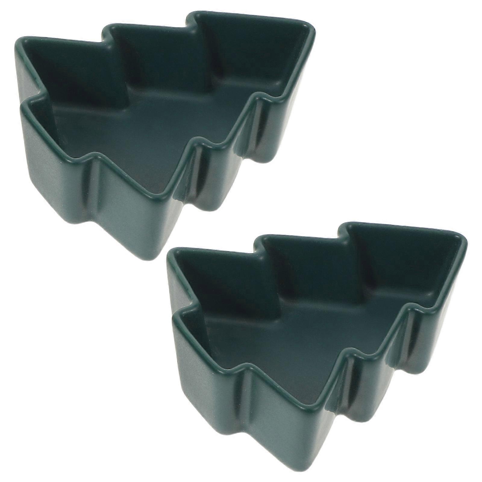 Creative Christmas Tree Serving Tray for Holiday Snack Organization 2Pcs