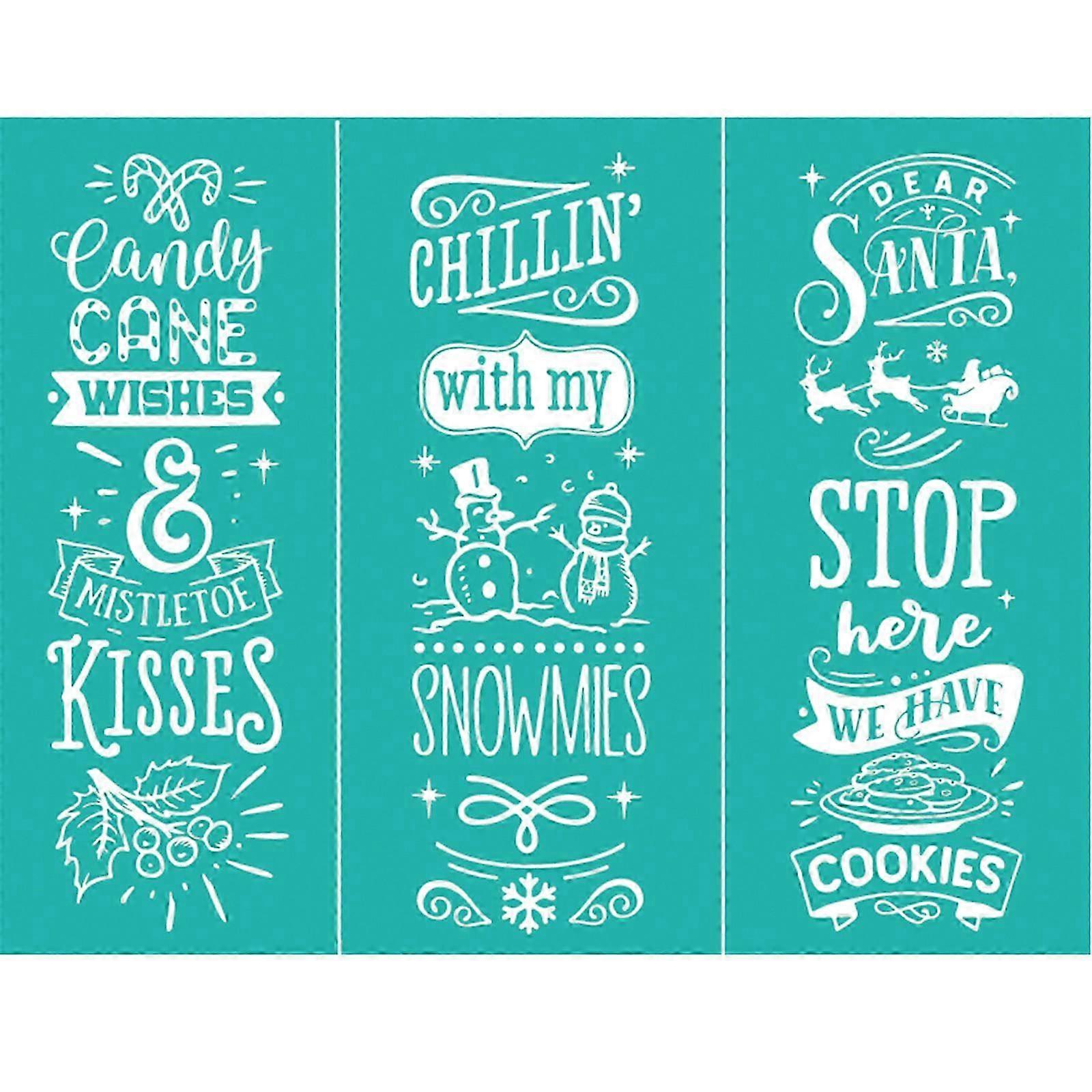 Christmas Theme Silk Screen Stencil Reusable Nylon Mesh Material Suitable for Multiple Surfaces