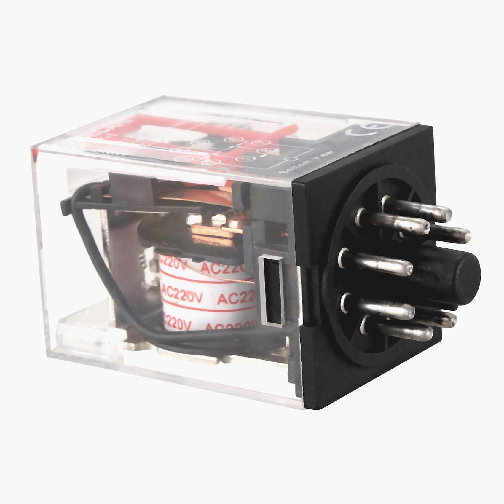 2X MK2P-I Clear Shell DPDT AC220V Coil Power Relay Socket Base