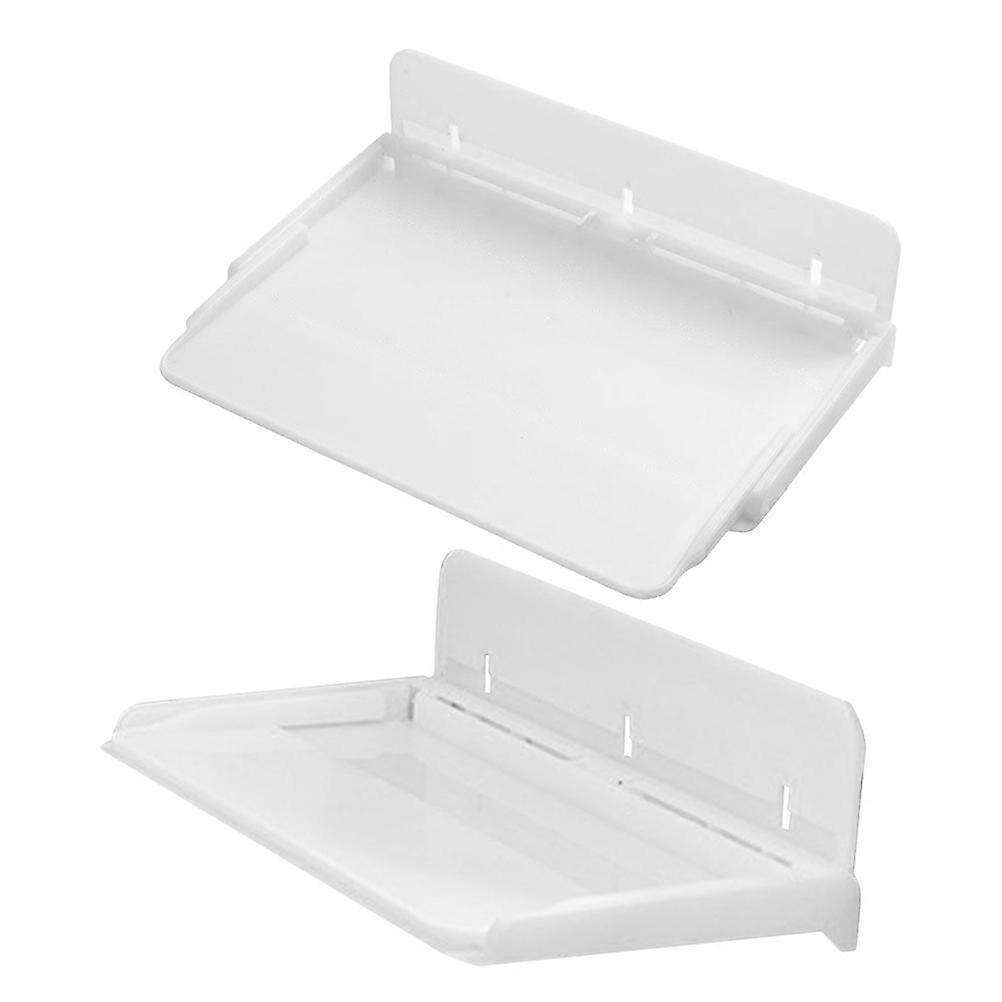Wall Mounted Bedside Organizer Foldable Shelf for Storage 2Pcs White