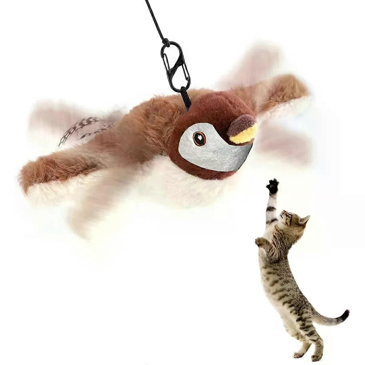 Flapping Bird Cat Toy - Interactive, Squeaking, Chirping, 2 Modes, USB Rechargeable, Great Gift for Cats