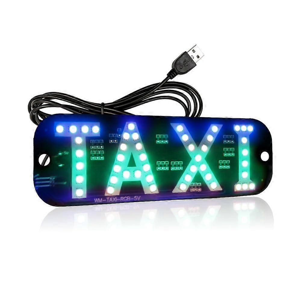 Taxi LED Sign RGB Light with Multiple Color Modes, USB Powered for Car Window and AllWeather Use