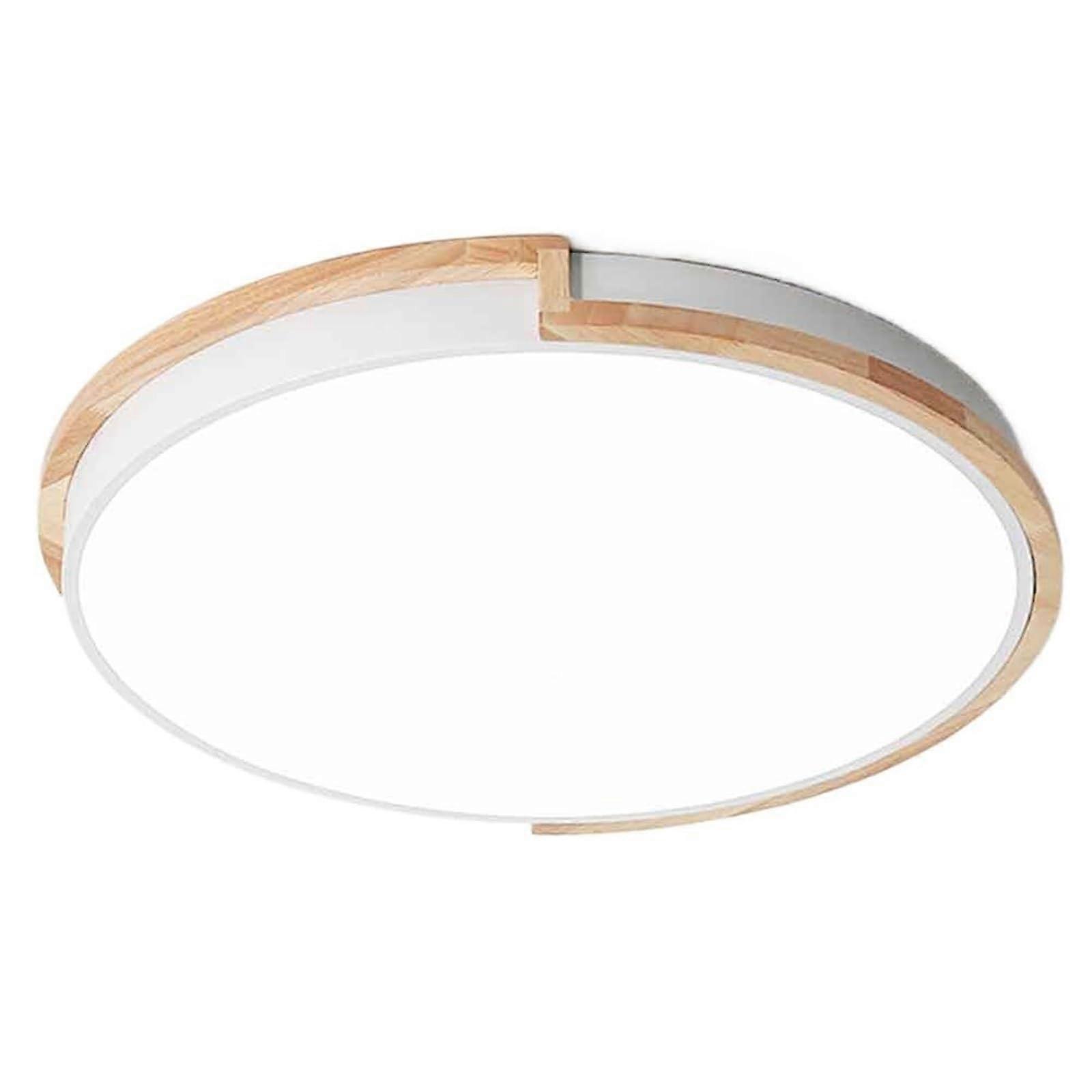 LED Ceiling Light Dimmable with Remote, Adjustable Color Temperature WoodAcrylic 60cm White