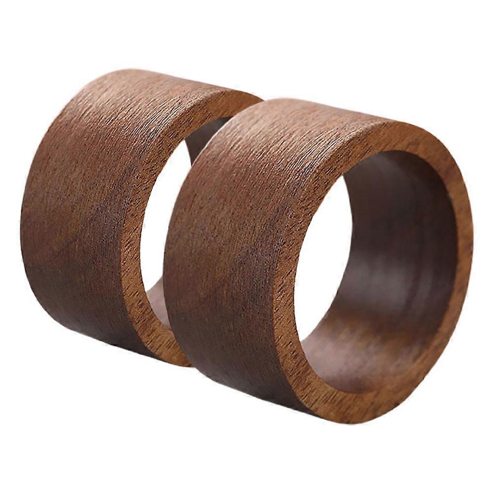 Decorative Napkin Holder Wooden Ring for Decor 2Pcs Rustic Coffee