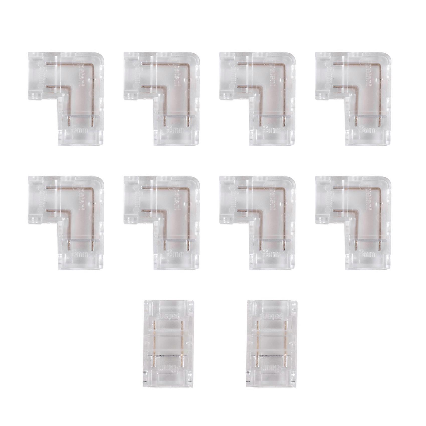 8mm COB Connector 8Pc L-Shaped/Corner Connector,2Pc Gapless Connectors for COB LED Strip Lights,NOT for 10mm Tape Lights