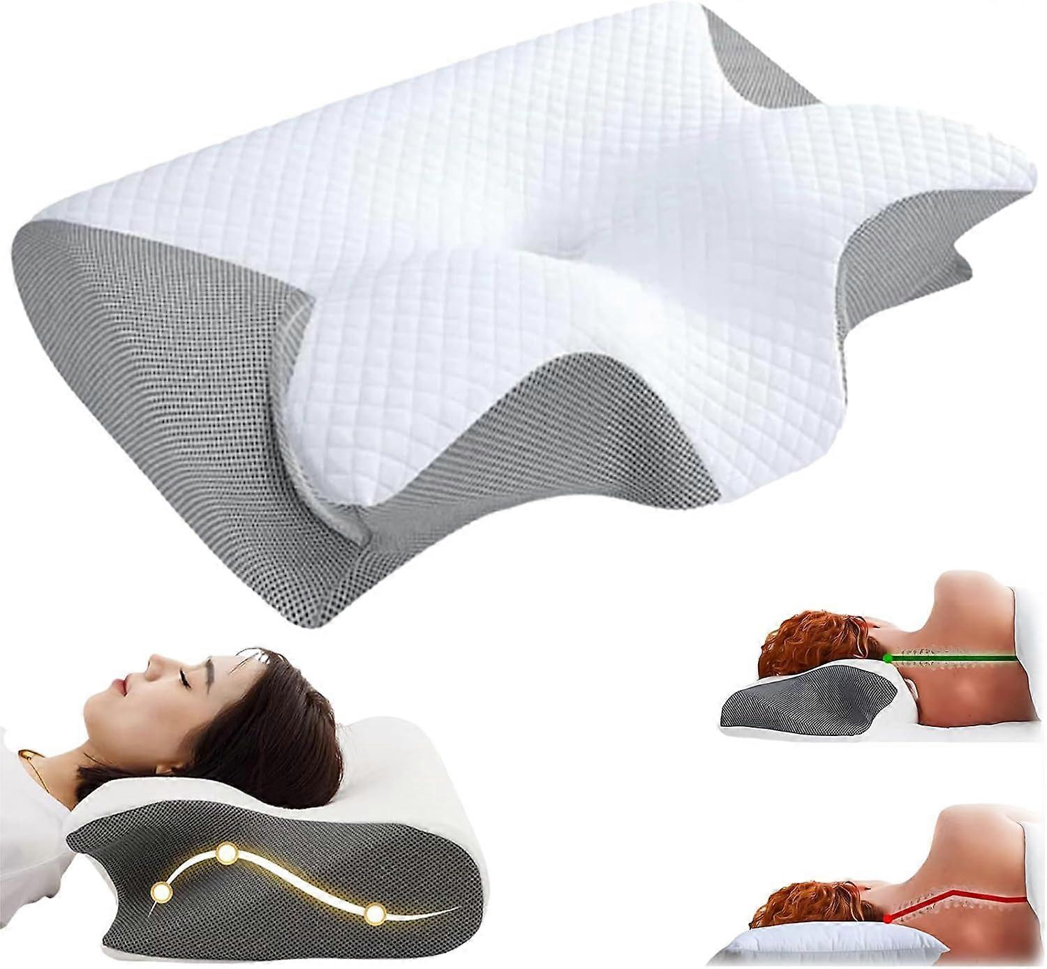 Cervical Pillow with Ergonomic Contoured Support, Memory Foam Neck and Shoulder Relief for Side Sleepers