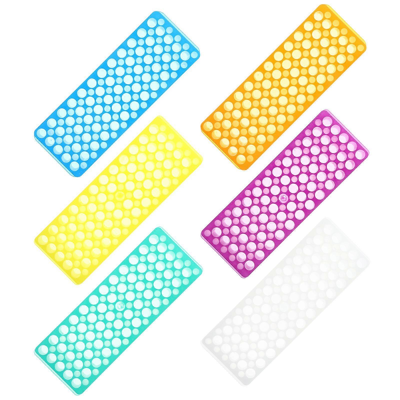 ABS Material Test Tube Holder for Storage Use 6Pcs Assorted Color Rack