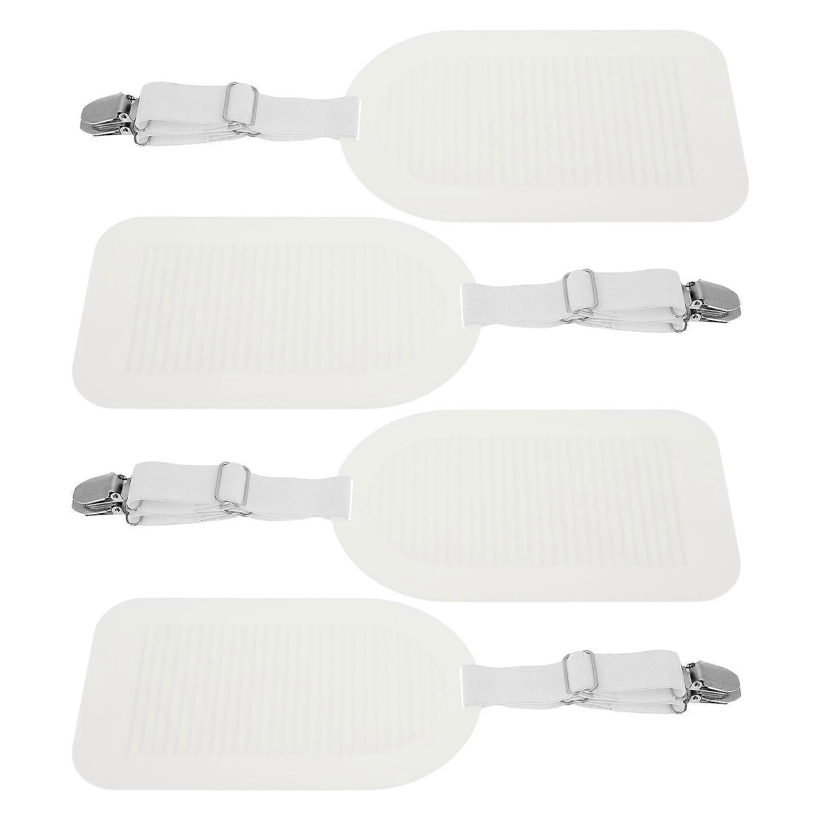 4 Pcs Adjustable Bed Sheet Straps with Clips, NoSlip Holders for Wrinkle Mattress Setup