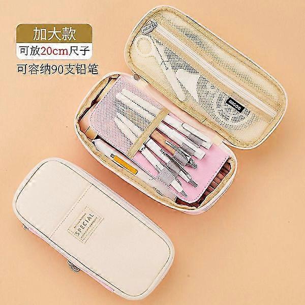 Pencil case Pink Beige Large