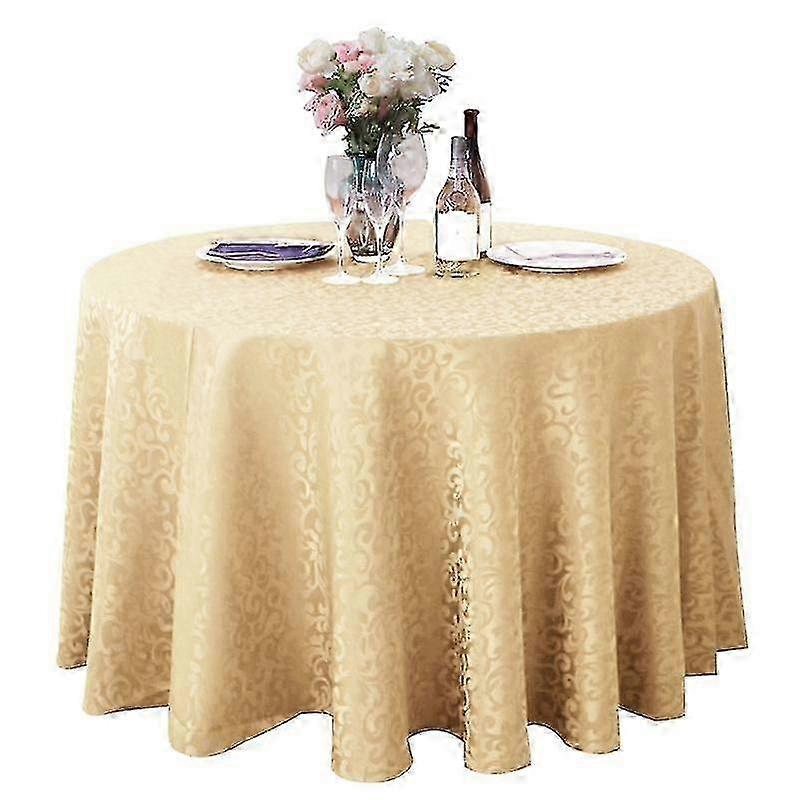 Tablecloth Tear Resistant No Fading Polyester Washable Round Tablecloth For Kitchen