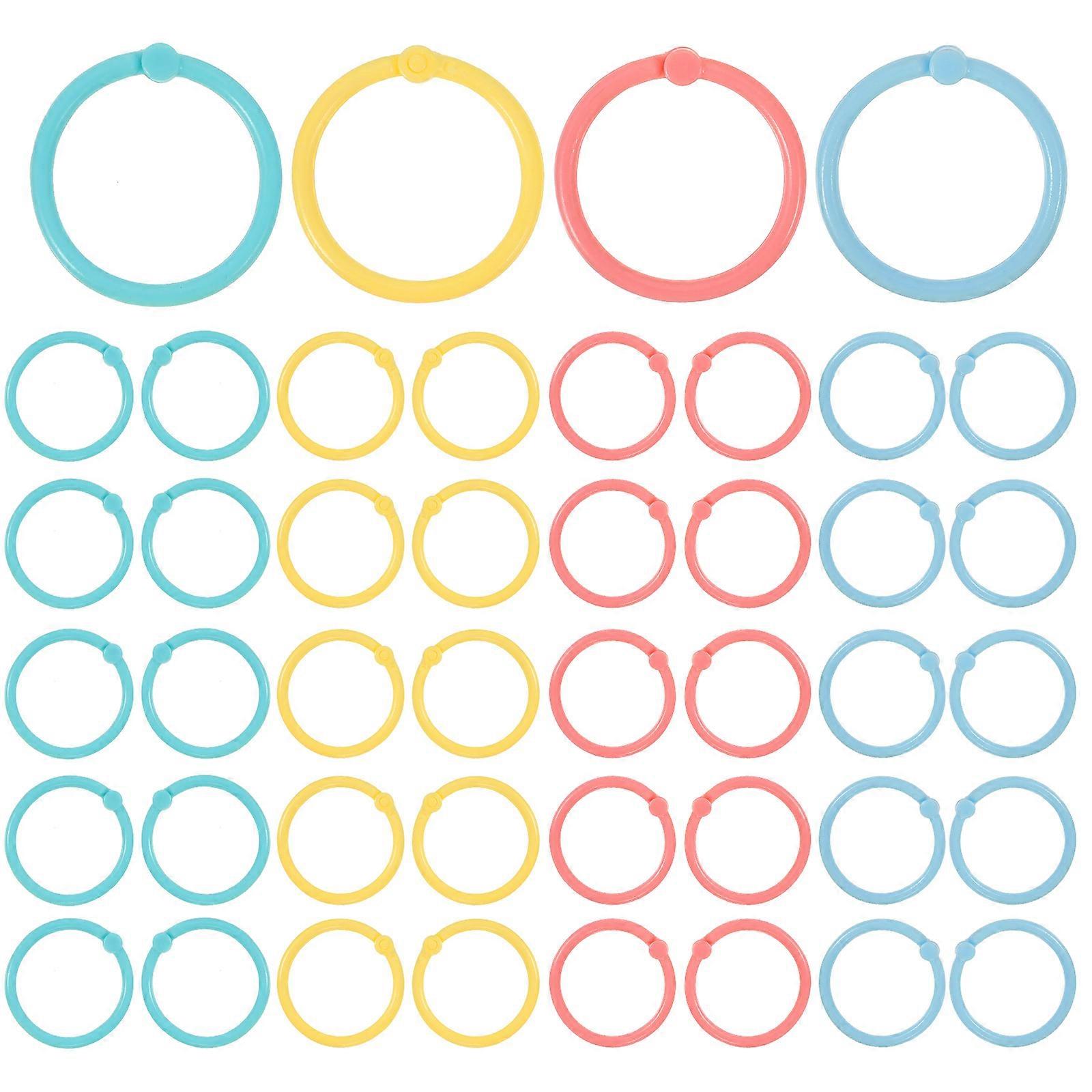 Plastic Colored Binder Rings 80Pcs Single Rings for Loose Leaf Decor