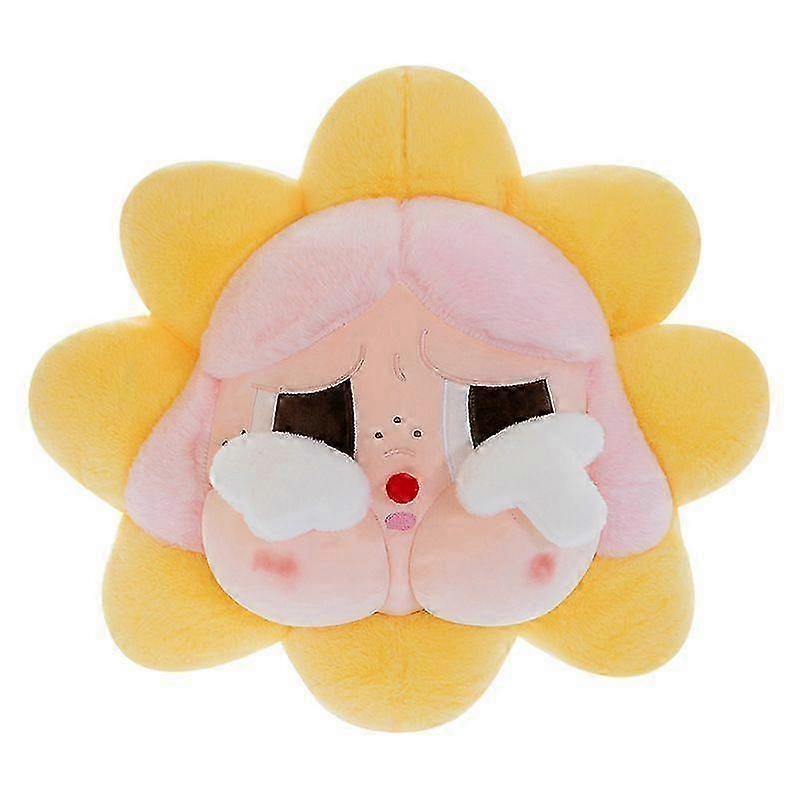Almofada de pelúcia fofa com estampa de menina tímida e flor, 60 cm (25-26 polegadas).