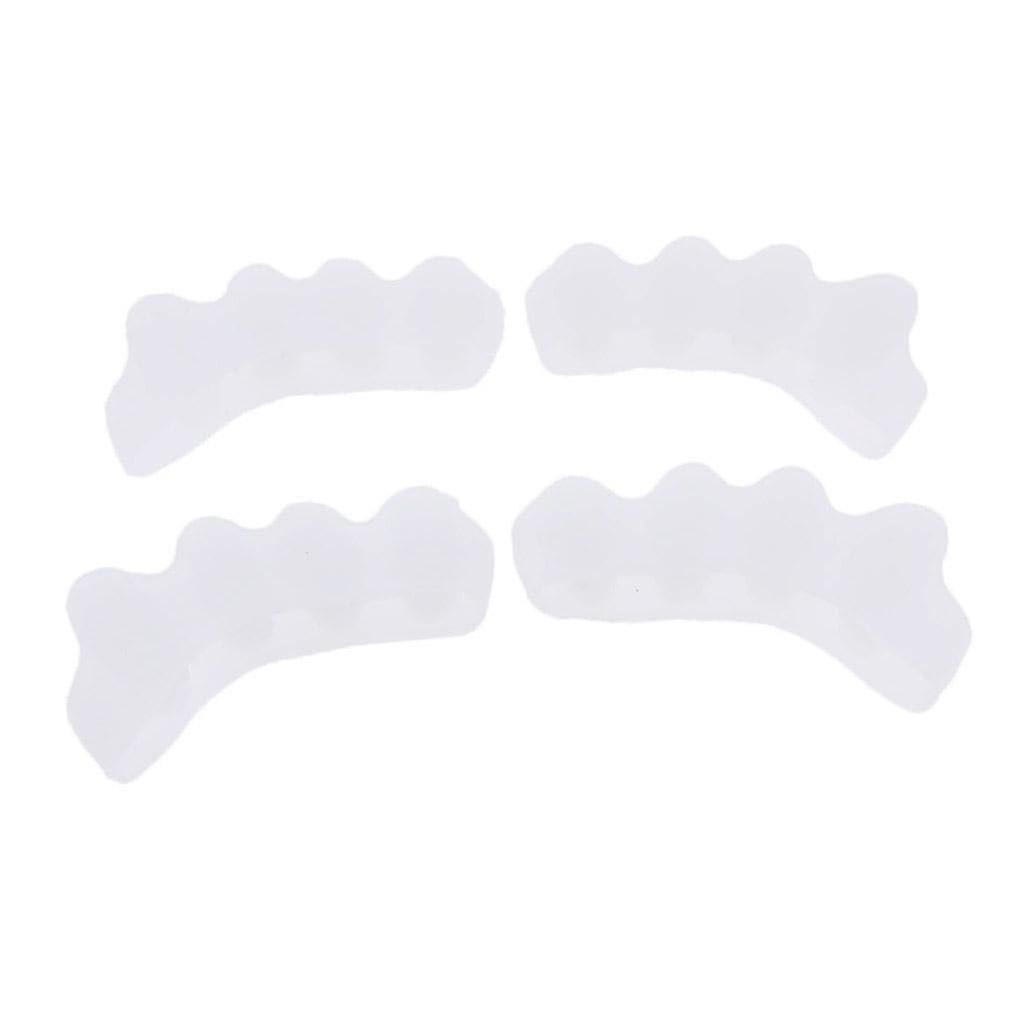 2 Pairs Silicone Toe Separators Bunion Corrector for Foot Pain Relief and Toe Alignment White