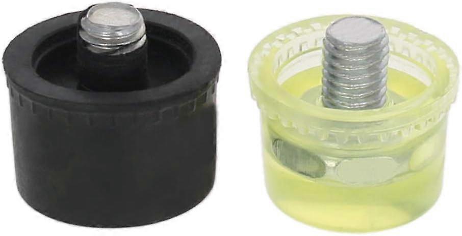 2pcs 25mm Diameter Hammer Mallet Replacement Rubber Striking Head Tips Replacements Yellow and Black Round Conversion Head.