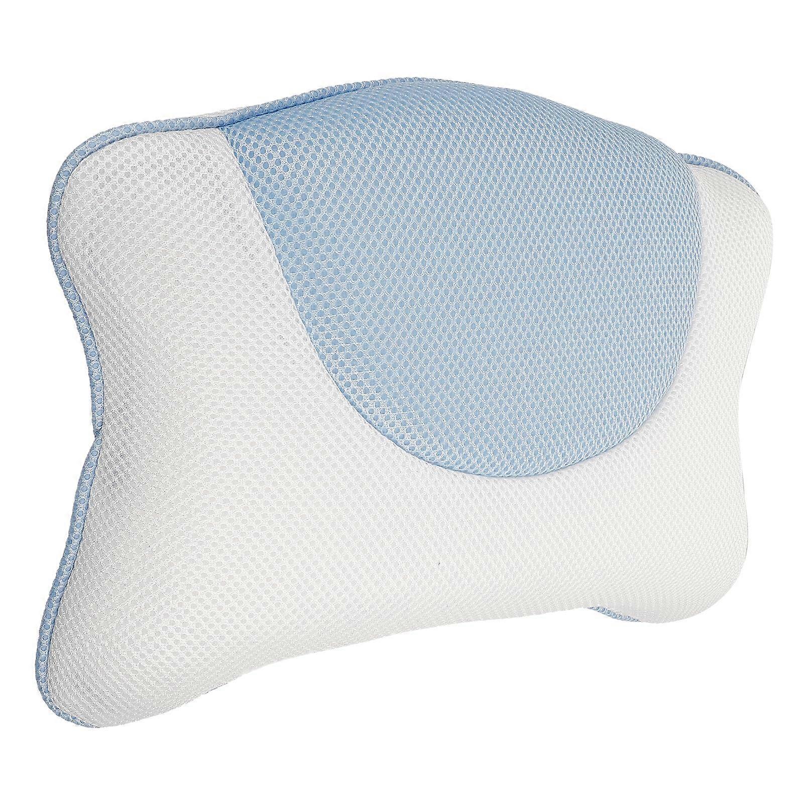 Bath Pillow with Strong Suction Cups, Ergonomic Neck Support, Washable Mesh Spa Cushion