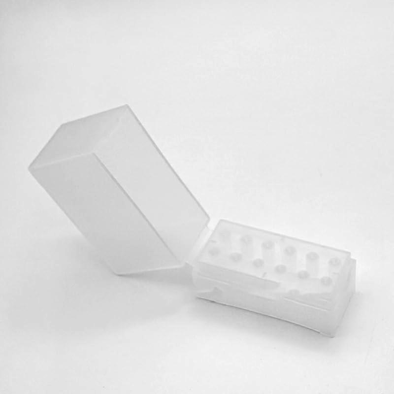 Nail Drill Bit Holder with 12 Slots Dustproof PP Storage Box for Manicure Tools