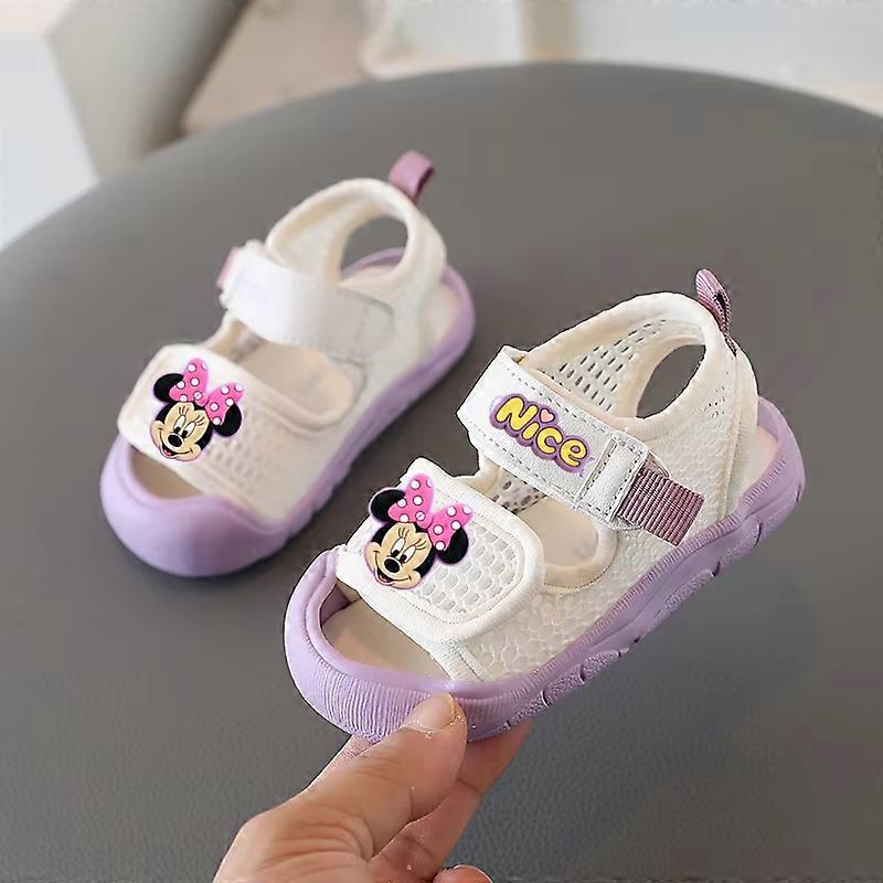 Disney minnie boy Breathable Mesh Sandals  Summer New Baby Girl Slippers Mickey Mouse Beach Shoes Baby Soft-Sole Toddler Shoes