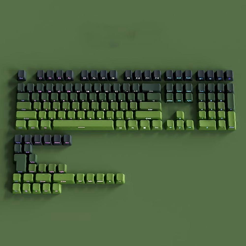 PBT Keycaps OEM Profile Gradient Light Green Backlit Side Print for MX Switch Mechanical Keyboard