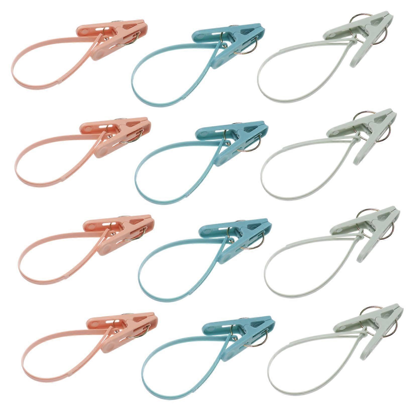 12pcs Plastic Windproof Clothespins Laundry Clips for Clothes Towels Socks Underwear Multicolor