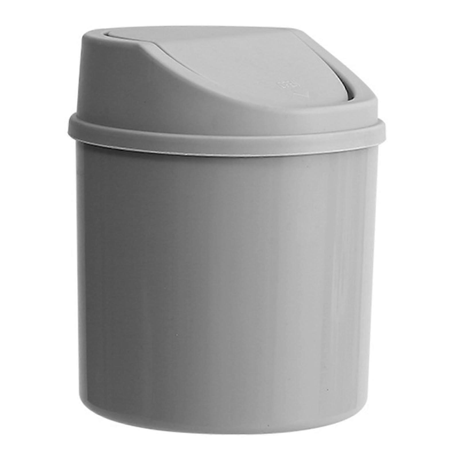 Desktop Trash Can with OdorBlocking Swing Lid, Compact EasyClean Bin for Home and Office