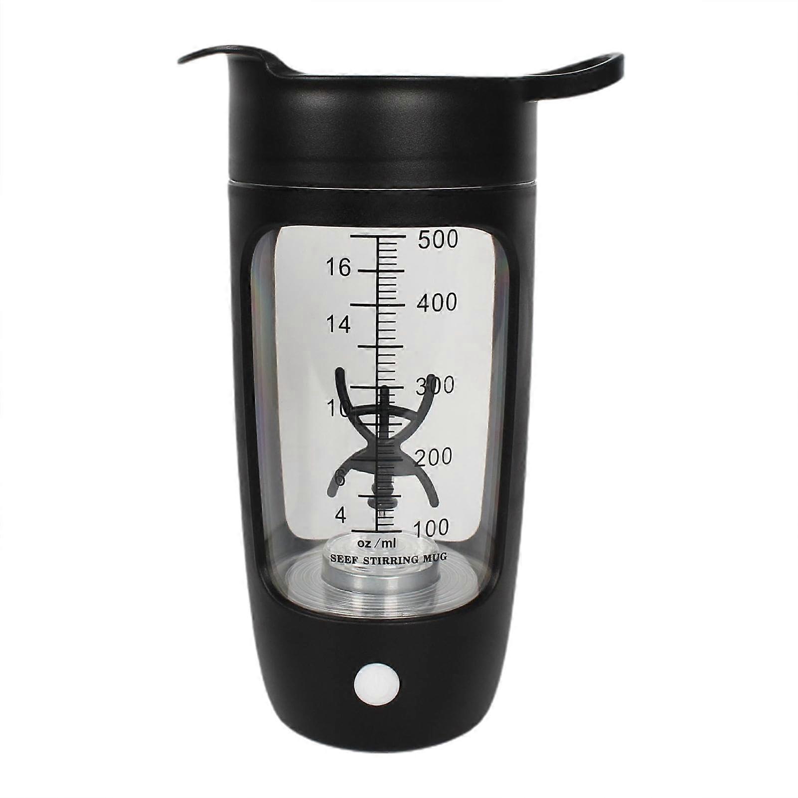 Electric Protein Shaker Bottle with Speed Mixing, Adjustable Speed, USB Rechargeable, Black