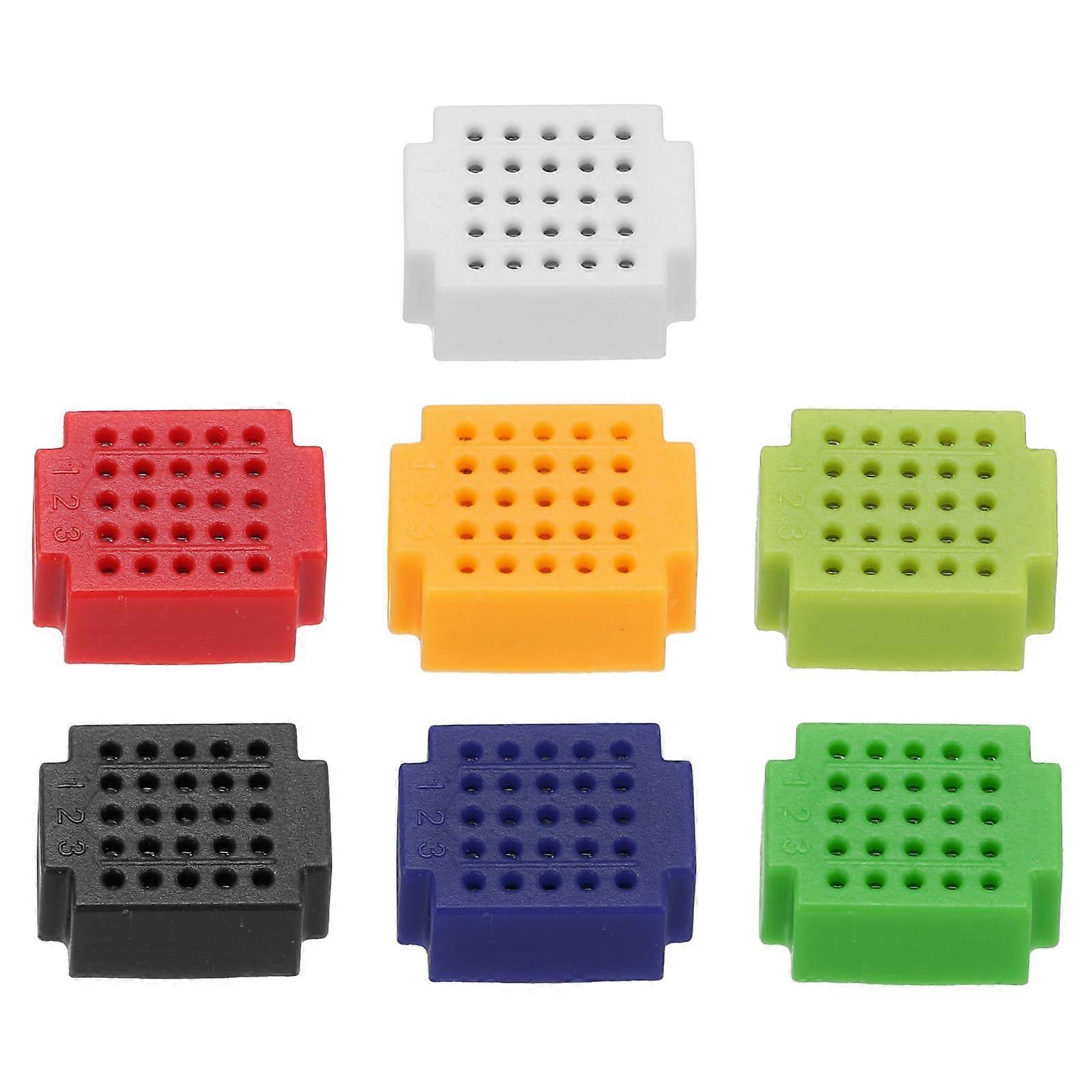 7pcs Mini Breadboard Solderless 25 Tie Points for Easy Circuit Prototyping MultiColor
