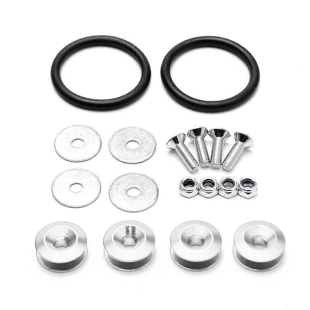 Car Quick Release Bumper Fasteners Silver Aluminum Kit for Trunk Hatch Easy Removal and Durable Use