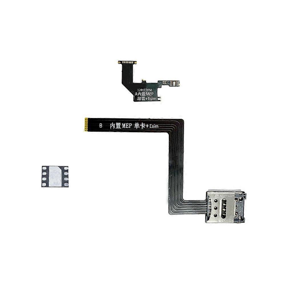 US Version Modified Flex Cable Built-in MEP 1 SIM + ESIM Integrated Solution with SIMHUB IC for IPhone 17 Pro Max Repair