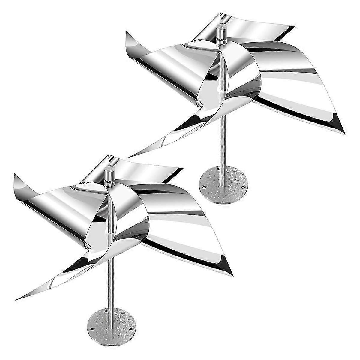 2 Pack Reflective Wind Powered Scare Devices, Weatherproof Reflective Deterrent compatible Outside,Protect