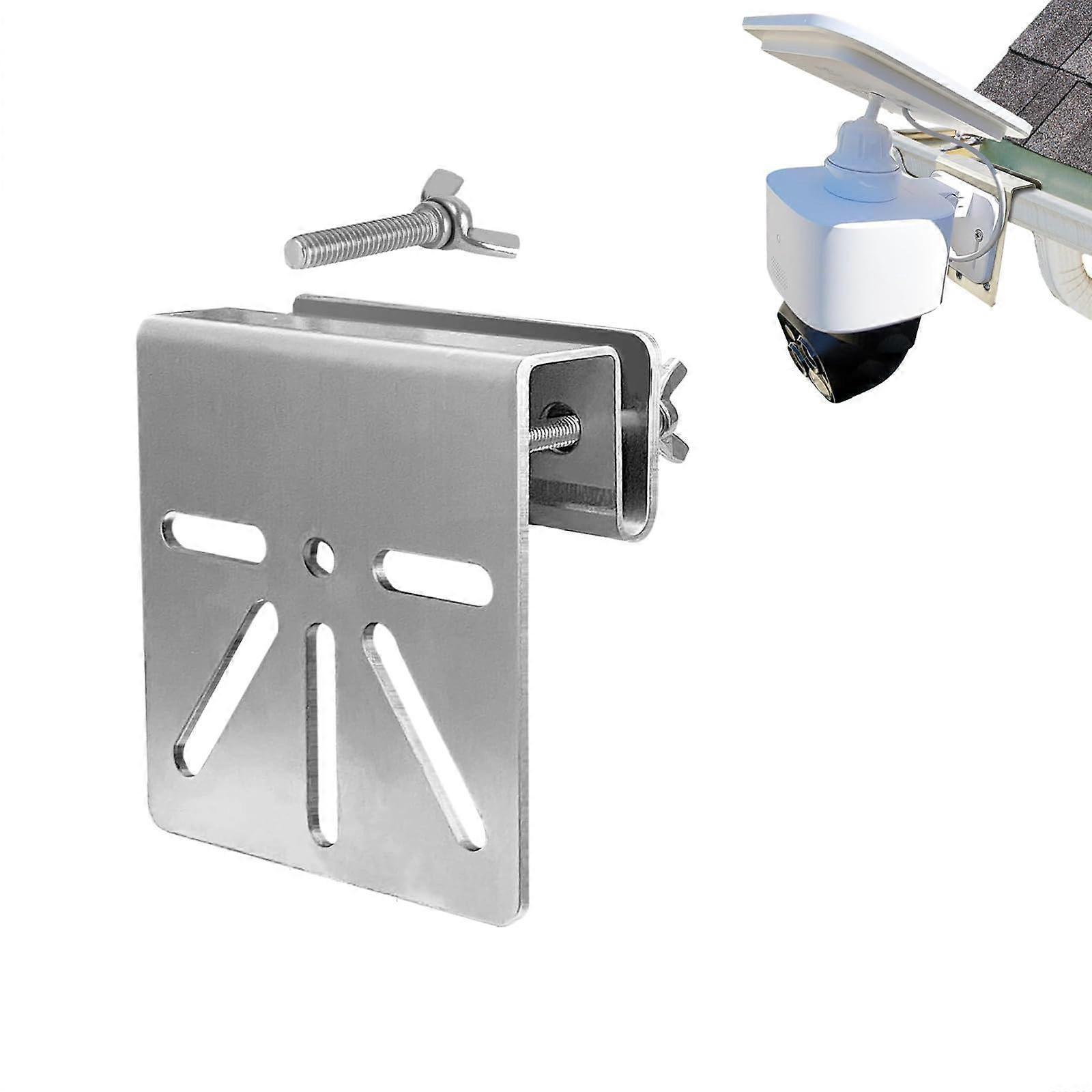 Security Camera Mount Weatherproof Stainless Steel Adjustable Wall and Gutter Bracket for Eufy SoloCam S340 Black