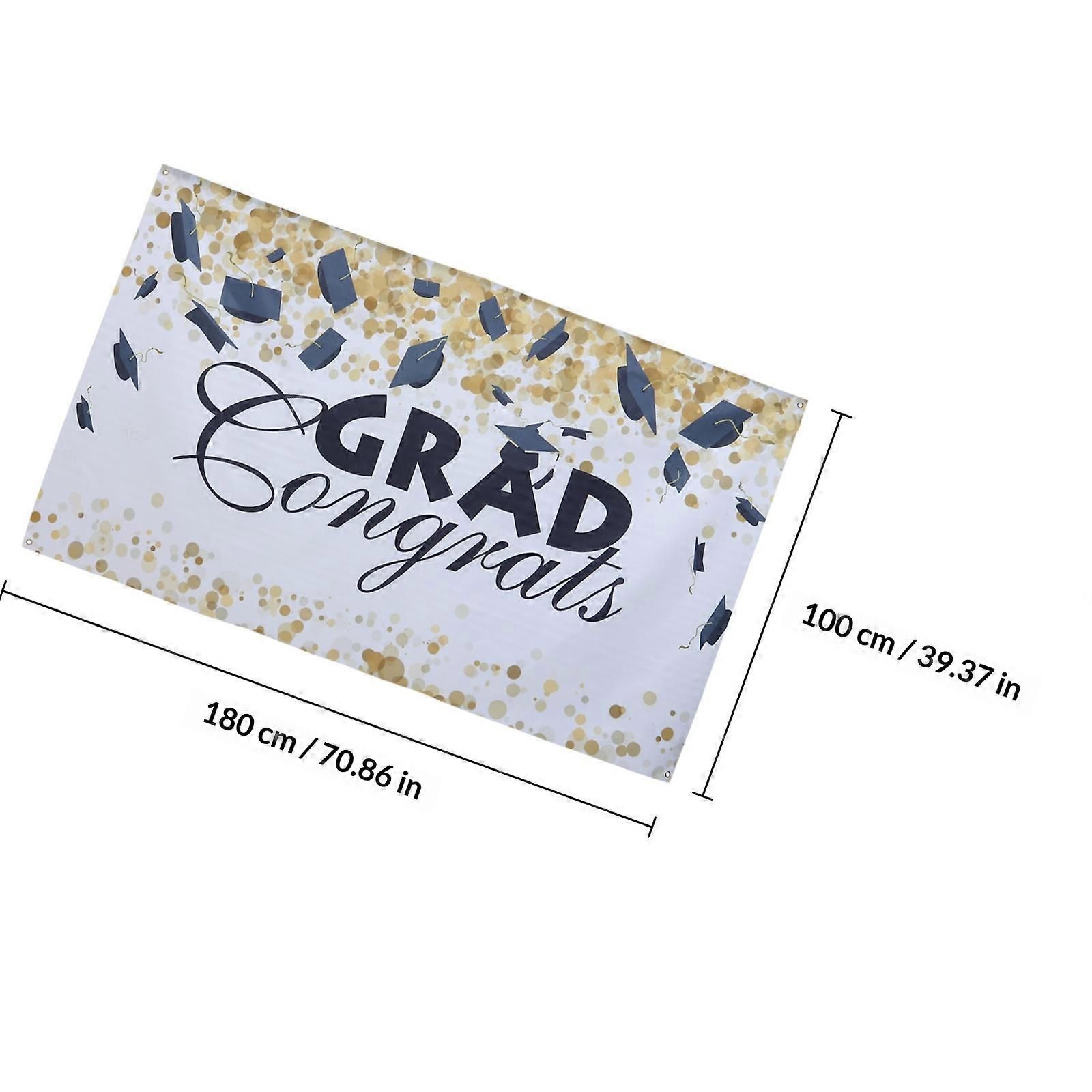 Kindergarten Graduation Banner Rectangular Party Decoration Multi-Colored 180x100cm 1Pc
