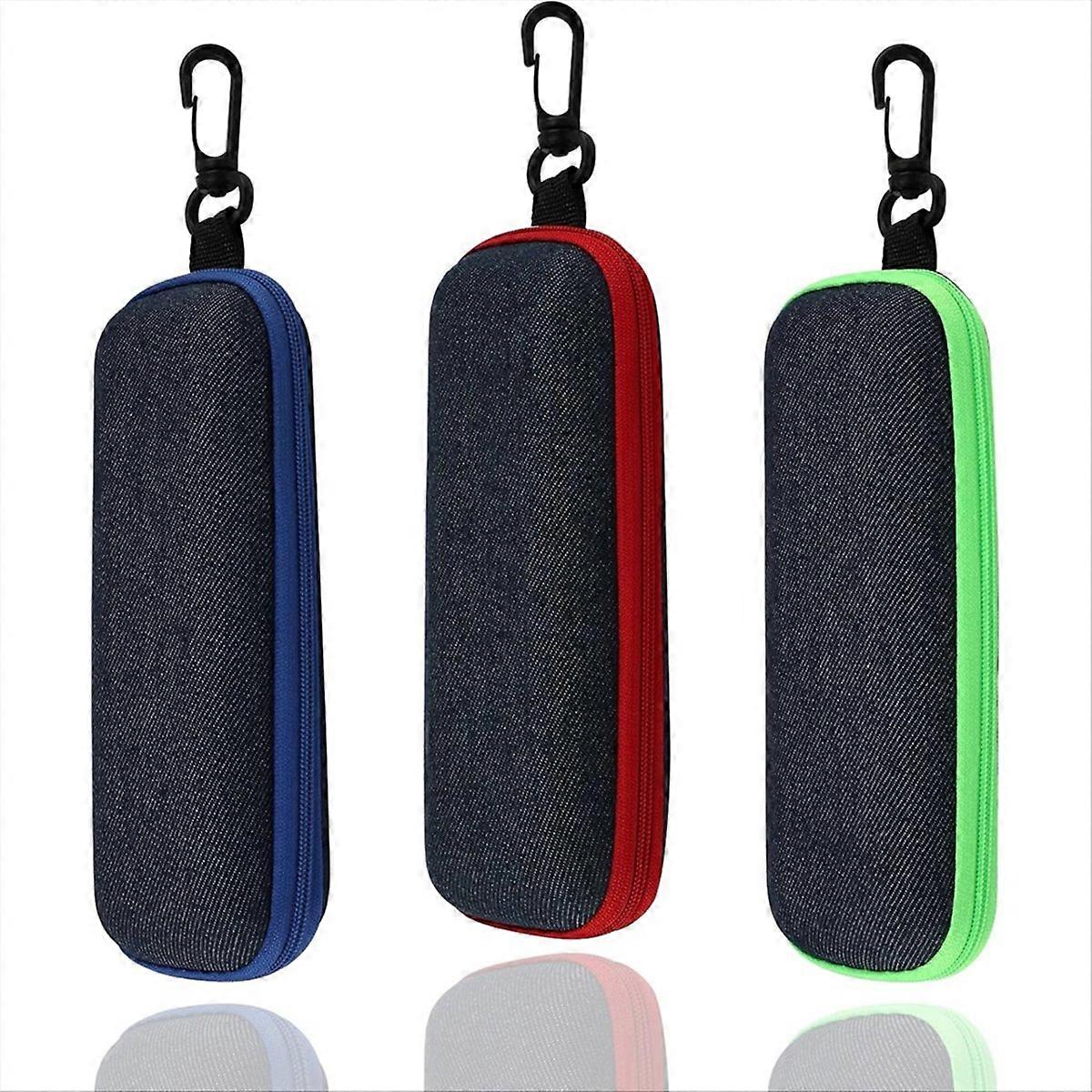 Denim Glasses Case with Zipper 