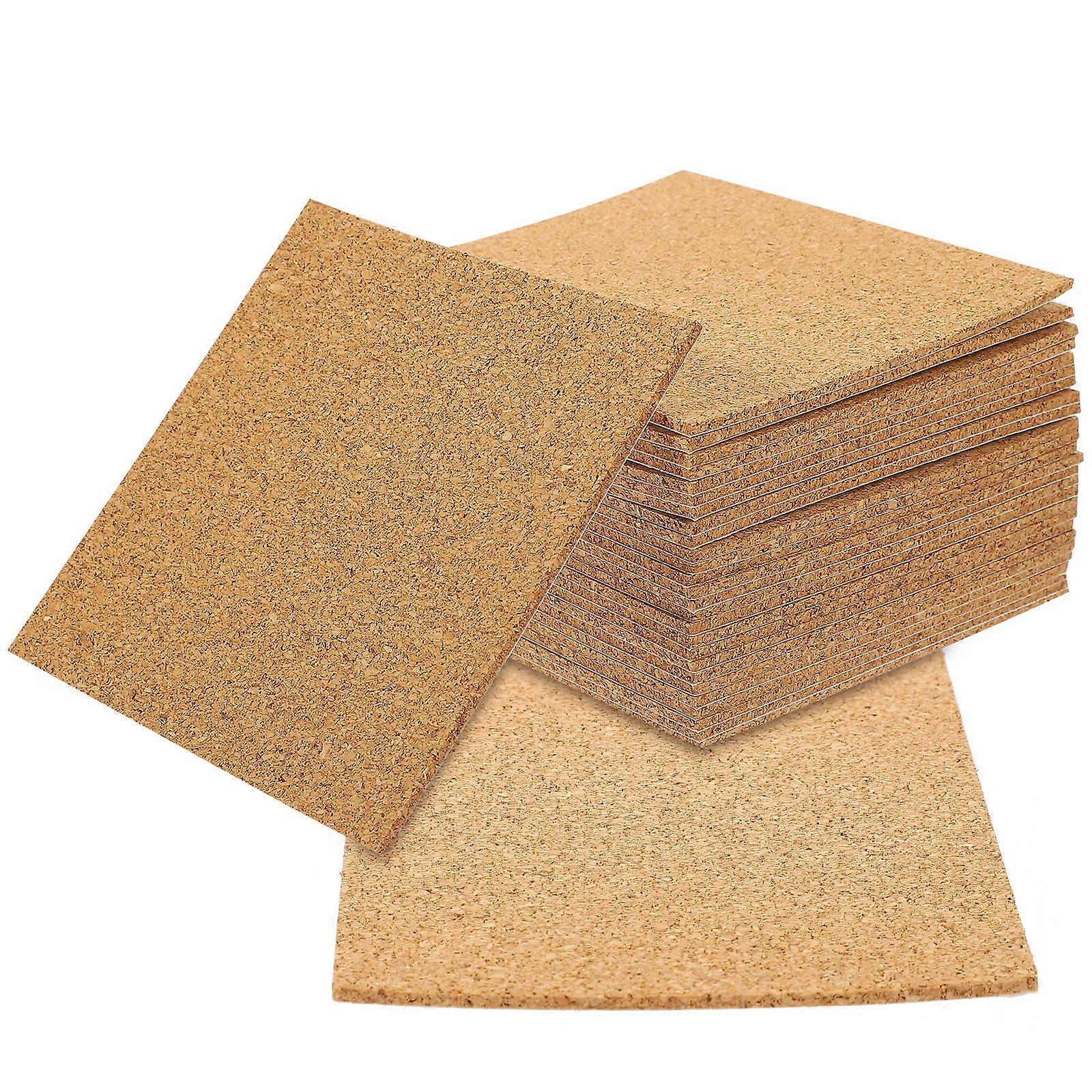 Light Brown Cork Coaster for DIY Projects with 80Pcs Self-Adhesive Sheets