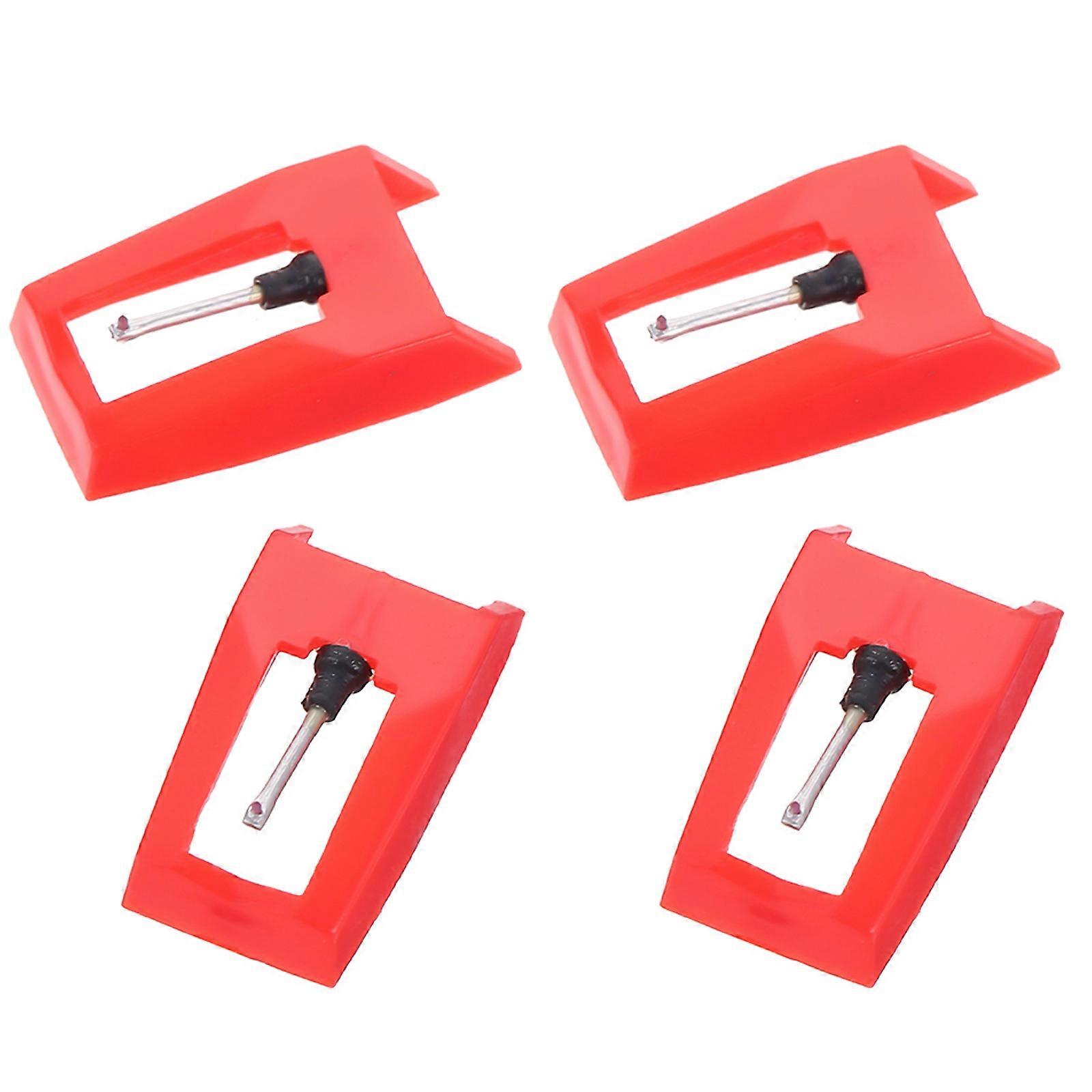 Record Player Needles Replacement for 4Pcs Red Stylus Phonograph Accessory