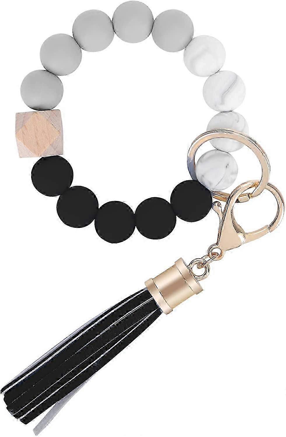 Silicone Bead Keychain Bracelet for Women