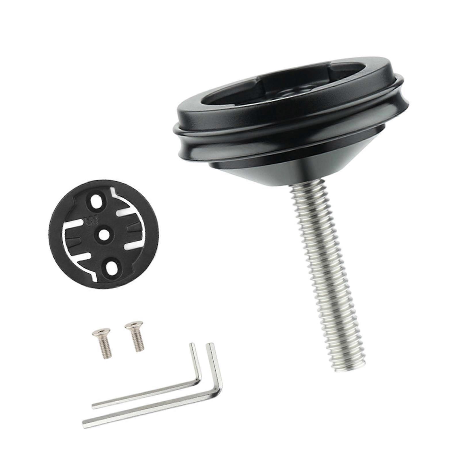 Bicycles Computer Holder Stem Top Cap Stopwatch Bracket Fixing Base Bicycles Speedometer Mount Stem Top Cap Enduring  Black