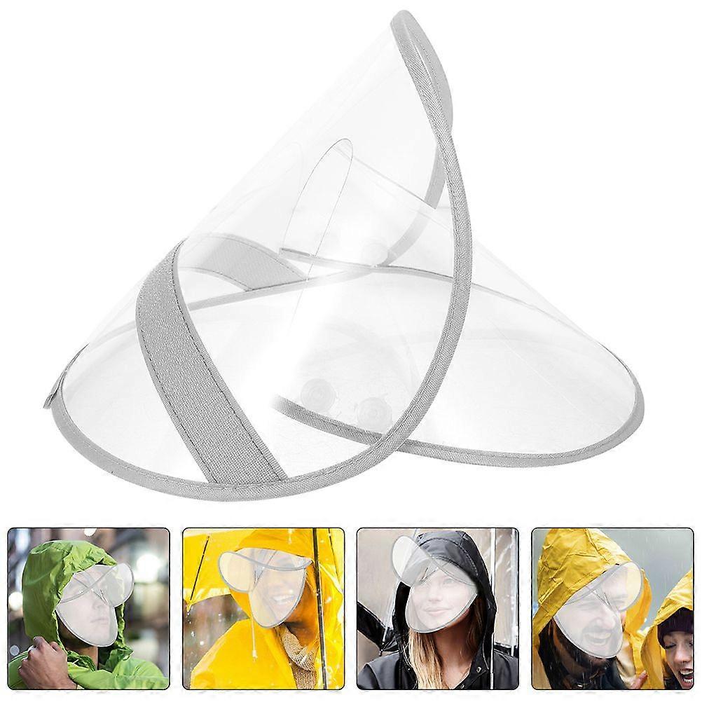 2Pcs Transparent Hat Brim Replaceable Hat Shield Raincoat Cap Brim Rain Poncho Accessory