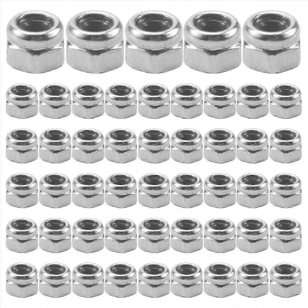 50pcs M2 Zinc Plated Self-Locking Nylon Insert Hex Lock Nuts