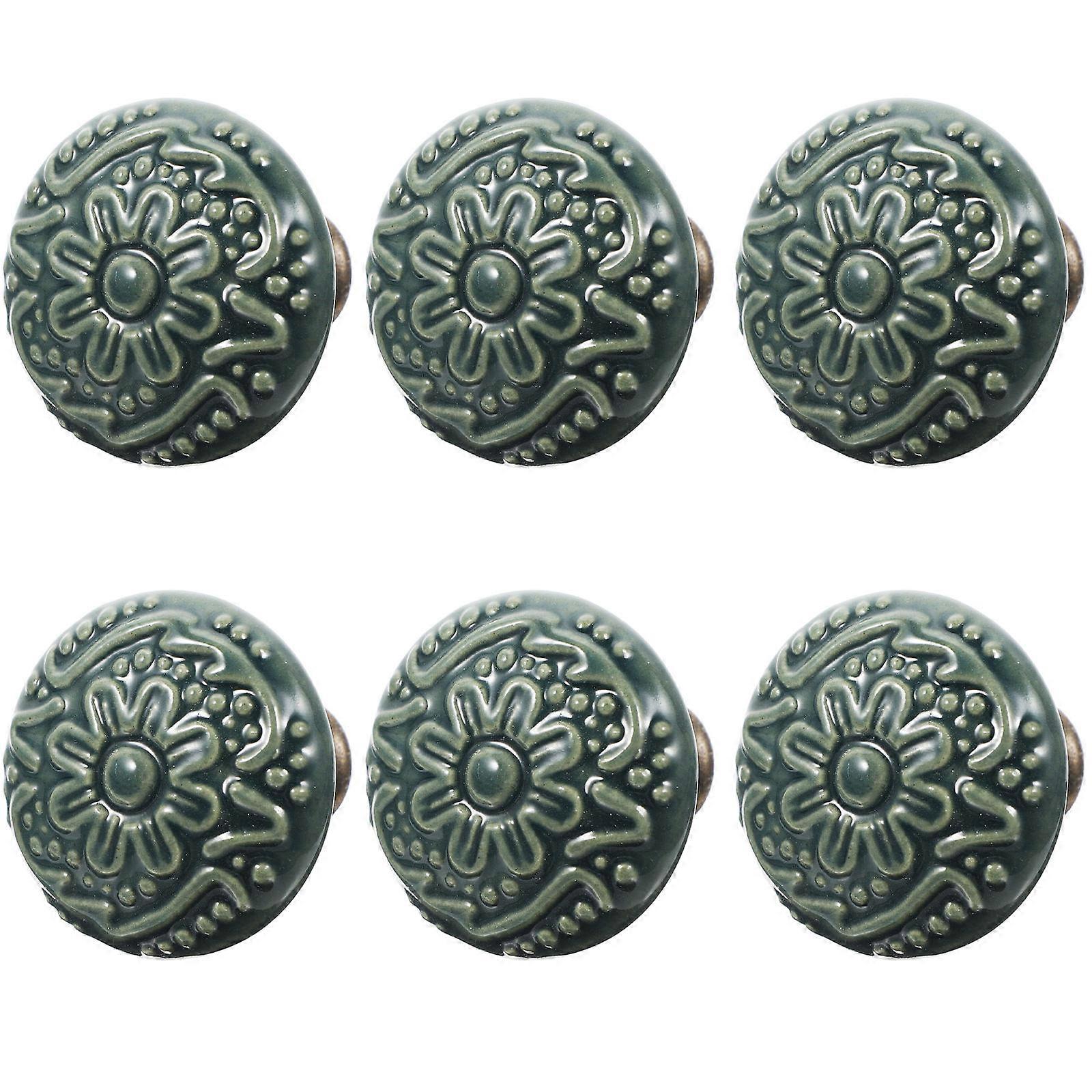 6pcs Ceramic Cabinet Drawer Knobs Decorative Knobs Ceramic Knobs for Drawer Dressers