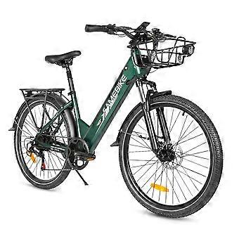 Samebike RS-A01PRO-T green 48V 15AH Electric Bike  Fat Tyre Dual Suspension 7 Speed Hydraulic Brake