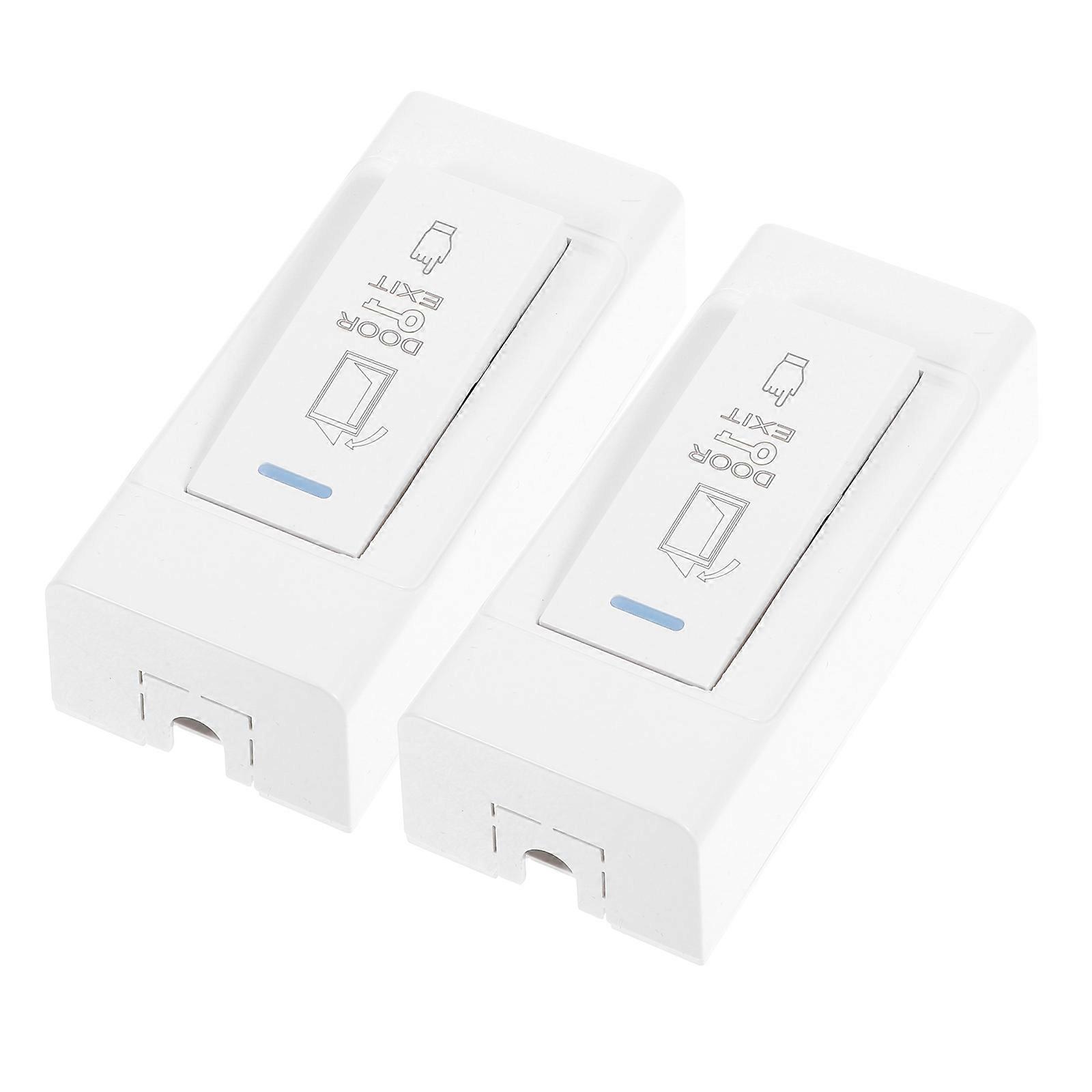 Heavy Duty Door Access Control Push Button Switch White 2Pcs Set