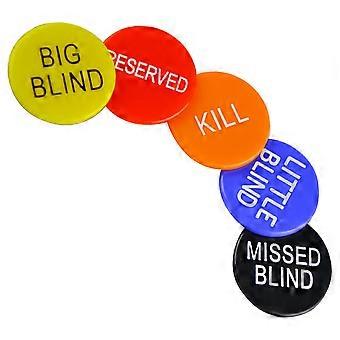 Poker Chip Game Set Including 5Pcs Dealer Buttons in Mixed Colors