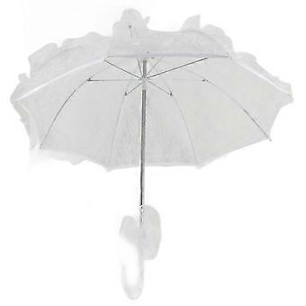 hard Lace Parasol Umbrella Hand Made Wedding Bridal Lace Umbrella Elegant Decorative Lace Umbrella Photography Prop for Party White intelligence