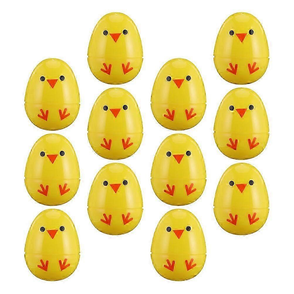 Easter Party Decor Yellow Chick Designed Easter Eggs for Decor 12Pcs