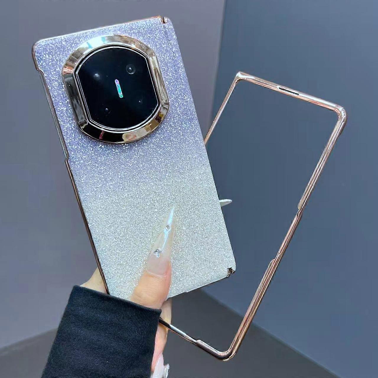 Single Axis Gradient Glitter Shockproof Phone Case with Frame