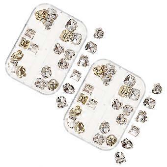 48 sztuk zestaw cyrkonii do paznokci przezroczysty flatback charms do majsterkowania zdobienia paznokci i tworzenia biżuterii wesele i codzienne użytkowanie