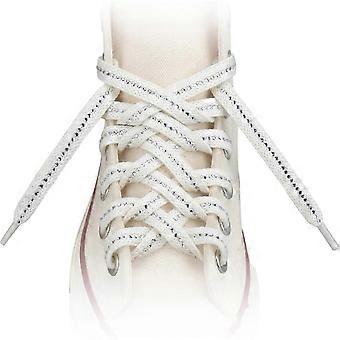 1 paar glinsterende platte veters met strass-steentjes voor sneakers, hoge glitters.