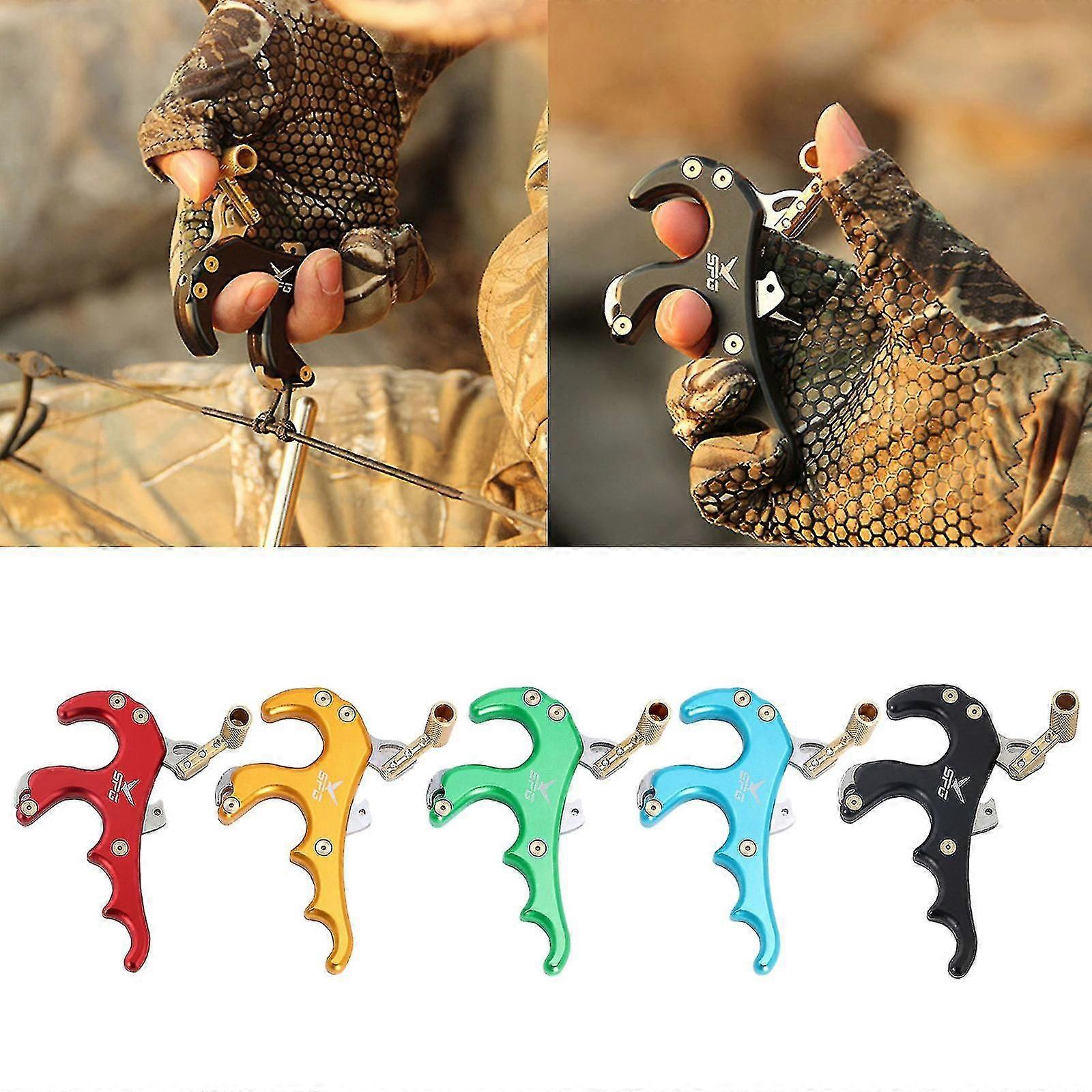 4 Finger Grip Thumb Trigger Release Assistant Compound Bow Archery Release Aids