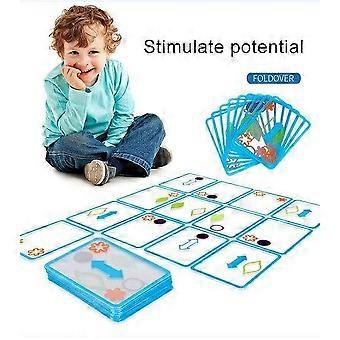42 Pieces Spatial Logic Puzzle - Colorful Transparent Card Game for Ages 4+, Enhances Logic & Visual Skills