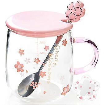 Sakura Mug Creative Sakura Cup Coaster, 17,6 oz Grande capacité (petite fleur, 17,6 oz)